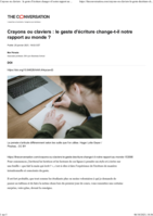 Crayons ou claviers: le geste d’écriture change-t-il notre rapport au monde ?