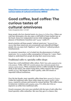 Good coffee, bad coffee: The curious tastes of cultural omnivores
