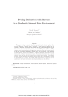 Pricing derivatives with barriers in a stochastic interest rate environment