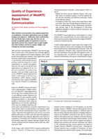 Quality of Experience-assessment of WebRTC Based Video Communication