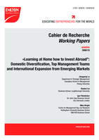 "Learning at home how to invest abroad": Domestic diversification, top management teams and international expansion from emerging markets
