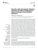 Security under Uncertainty: Adaptive Attackers Are More Challenging to Human Defenders than Random Attackers