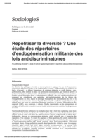 Repolitiser la diversité ? Une étude des répertoires d’endogénéisation militante des lois antidiscriminatoires