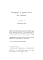 Market value of life insurance contracts under stochastic interest rates and default risk
