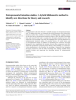 Entrepreneurial intention studies: A hybrid bibliometric method to identify new directions for theory and research