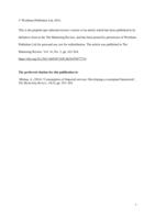 Consumption of financial services: Developing a conceptual framework