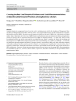 Crossing the Red Line?: Empirical Evidence and Useful Recommendations on Questionable Research Practices among Business Scholars