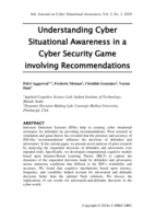 Understanding Cyber Situational Awareness in a Cyber Security Game involving Recommendations
