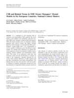 CSR and Related Terms in SME Owner–Managers' Mental Models in Six European Countries: National Context Matters