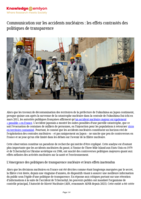 Communication sur les accidents nucléaires: les effets contrastés des politiques de transparence