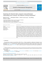 Examining the financial slack–corporate social performance relationship across countries: The influence of formal institutions