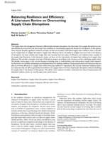 Balancing Resilience and Efficiency: A Literature Review on Overcoming Supply Chain Disruptions