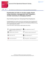 Examination of risks in circular supply chains using transition management lens: towards a circular economy in emerging markets