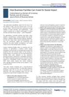 How Business Families Can Invest for Social Impact