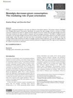 Nostalgia decreases green consumption: The mediating role of past orientation