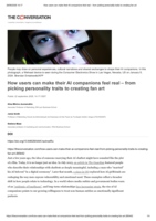How users can make their AI companions feel real – from picking personality traits to creating fan art