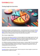 Turning insight into innovation