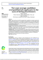 Not your average candidate: overqualified job applicants in the eyes of hiring practitioners