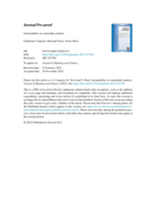 Sustainability in commodity markets