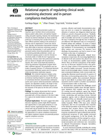 Relational aspects of regulating clinical work: examining electronic and in-person compliance mechanisms