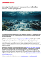 Innovating within the planetary boundaries: with seven boundaries breached, action is urgently needed