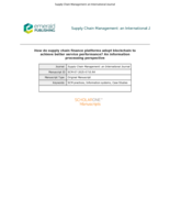 How do supply chain finance platforms adopt blockchain to achieve better service performance? An information processing perspective