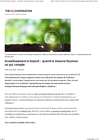 Investissement à impact : quand la mesure façonne ce qui compte