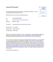 Corporate Strategy, Stakeholder Pressures, and Operational Inefficiency: A Panel Quantile-Based Analysis of Global Airlines