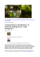 Comment innover durablement : la démarche bioinspirée du « tamis managérial »