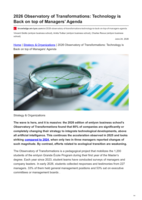 2026 Observatory of Transformations: Technology is Back on top of Managers’ Agenda