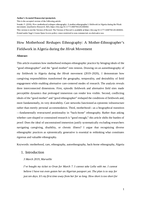 How Motherhood Reshapes Ethnography: A Mother-Ethnographer's Fieldwork in Algeria during the Hirak Movement