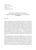 Non-linéarité, temporalité et contingence: Vers une conception processuelle de la gouvernance d’entreprise