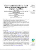 From brand ambassadors to brand adversaries: antecedents of luxury employee brand hate