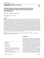 The Effect of Ethnic Stereotypes and Evaluators’ Ethnic Identity on Funding-Worthiness: Evidence About Latinx Entrepreneurs in the United States