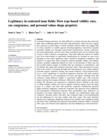 Legitimacy in contested issue fields: How type-based validity cues, cue congruence, and personal values shape propriety