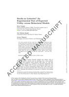 Stocks as Lotteries? An Experimental Test of Expected Utility versus Behavioral Models