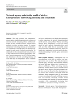 Network agency unlocks the world of advice: Entrepreneurs’ networking intensity and social skills